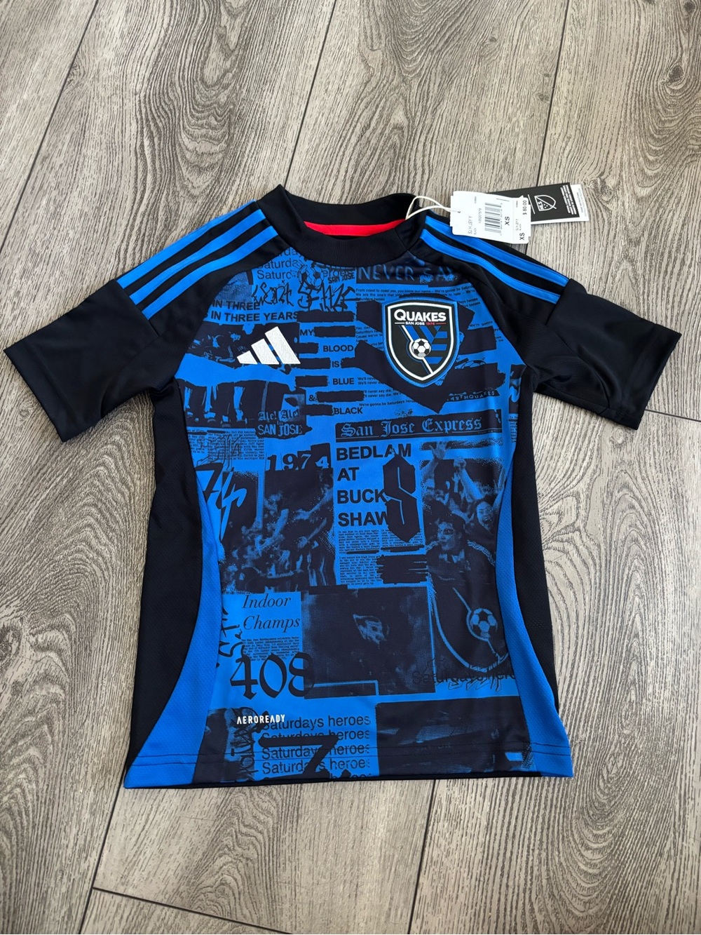 Adidas Blue & Black San Jose Quakes Youth Soccer Jersey